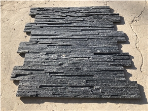 Black Quartzite Waterfall Ledge Stone  Cladding Panels