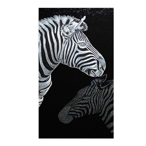 Animal Zebra Glass Medallions for Floor and Wall