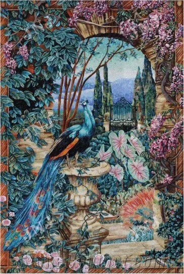Glass Art Mosaic, Mosaic Peacock Picture,Secret Garden Mosaic Work