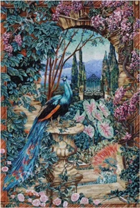 Glass Art Mosaic, Mosaic Peacock Picture,Secret Garden Mosaic Work