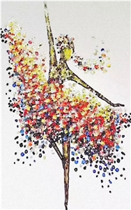 Glass Mosaics for Ballet Dancer Colorful Painting