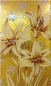 Gold Glass as Background Carpet Glass Medallions