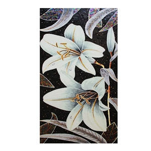 Natural White Lily by Glass Medallions for Wall