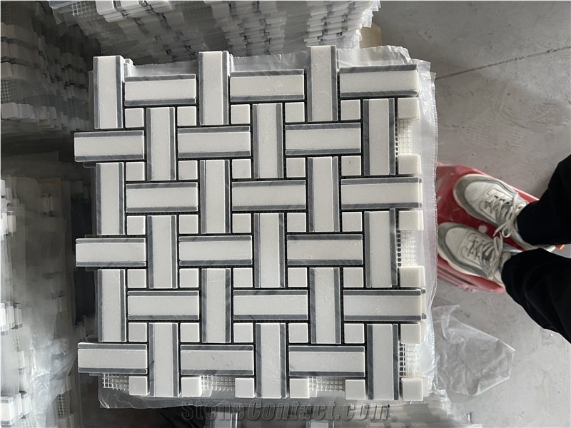 Sevec White China Grey Marble Tile for Wall Dec