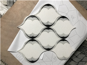 Thassos Nero Marquina Waterjet Marble Tile