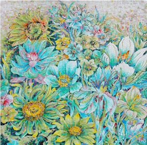 Van Gogh Chrysanthemum Glass Mosaic Pictures