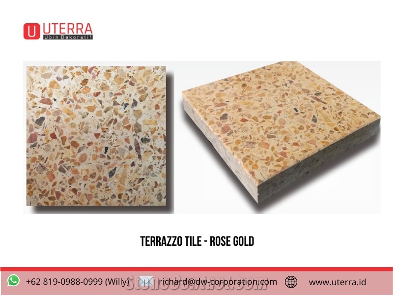 Rose Gold Terrazzo Tile Indonesia for Flooring