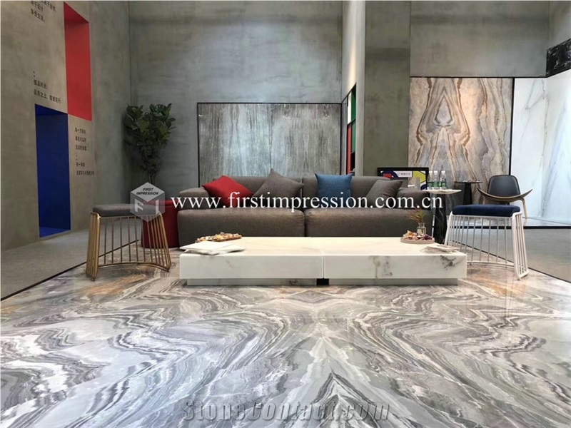 Bookmatch Roma Impression Blue Marble Slabs