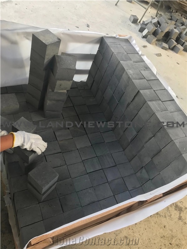 Black Basalt Flamed Cobble Cube Stone Cheap