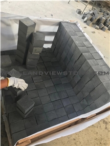Black Basalt Flamed Cobble Cube Stone Cheap