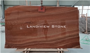China Red Wooden Vein Marble Slabs and Tiles