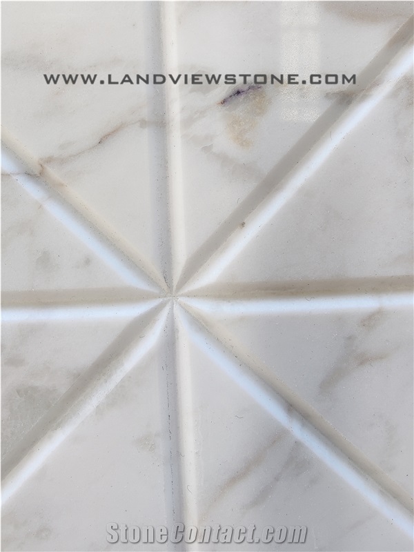 Volakas White Cnc Marble Tiles 3d Wall Panel