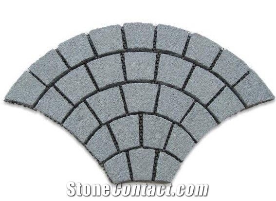 Cobble Road Pavers on Mesh,Grey Granite Cube Stone & Brick Pavers for Walling Stones,Driveway Paving Sets,Landscaping Stone-Gofar