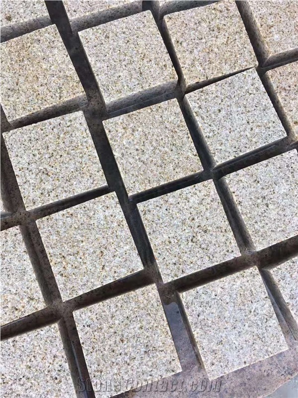 G682 Yellow Rust Granite Brick Cube Stone Paver