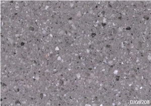 Grey Terrazzo Tile with White Quartz Chips Floor