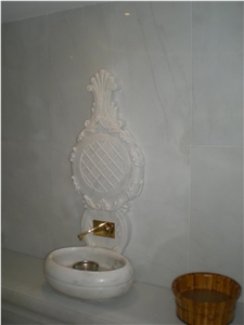 Turkish Bath Kurna- Afyon White Marble Sink