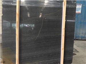 China Black Wood Vein Marble Slabs