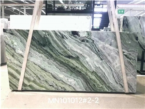 China Clouds Jade Green Marble Slabs Wall Cladding