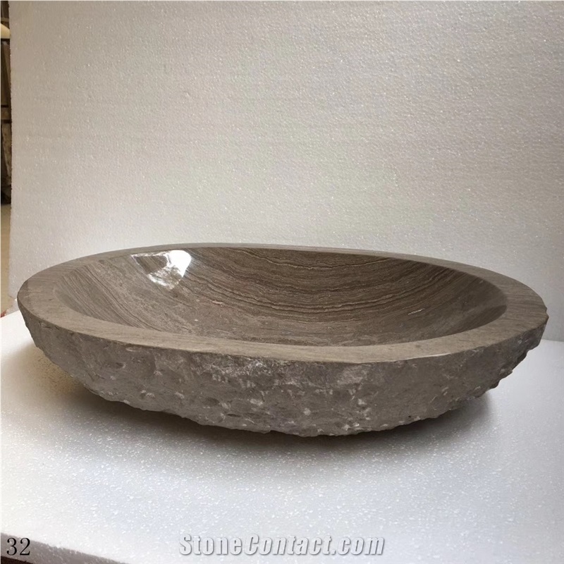 China Coffee Wooden Marble Oval Brown Basins
