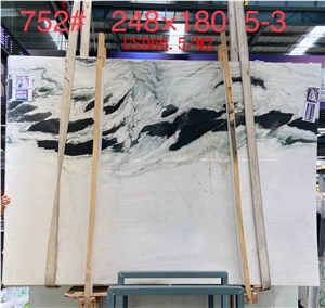 China Panda White Marble Landscape Paintings Slab