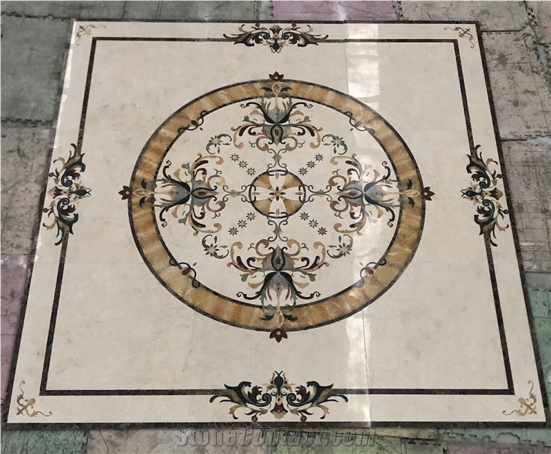 Mable Laminated Waterjet Medallion Floor Tile