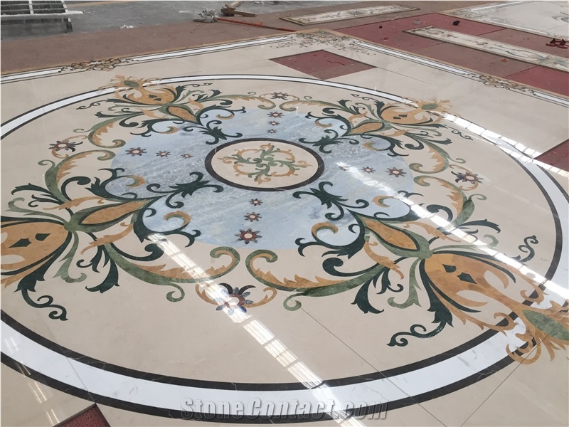 Mosaic Round Beige Marble Medallions Flooring Tile