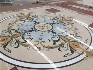 Mosaic Round Beige Marble Medallions Flooring Tile