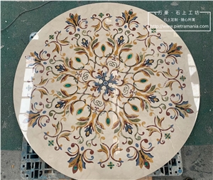 Round Marble Waterjet Decoration Medallions Tile