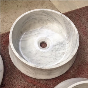 Table Marble Basin Circular Bowls Single Sinks