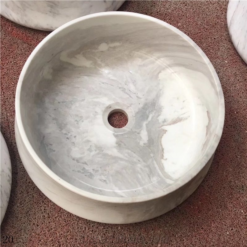 Table Marble Basin Circular Bowls Single Sinks