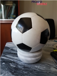 White Marble Bianco Carrara Soccer Ball