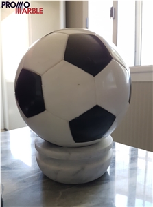 White Marble Bianco Carrara Soccer Ball