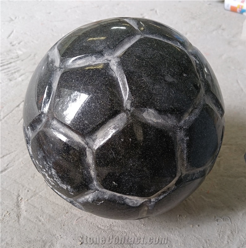Black Granite Stone Ball in Football Shape