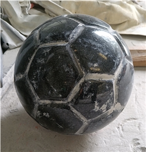 Stone Ball, Black Granite Ball, Garden Decor Ball