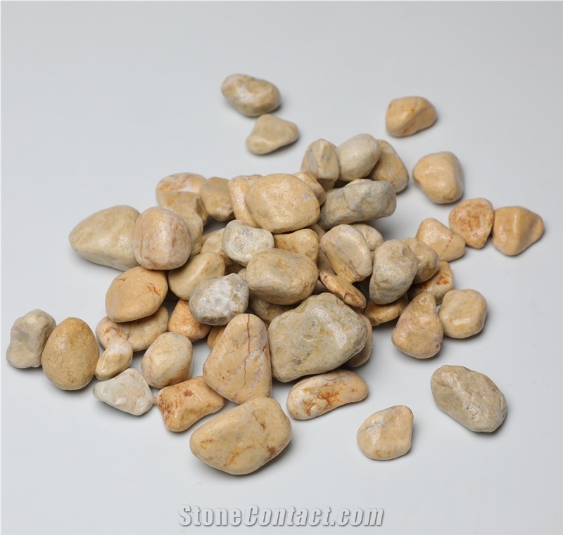 Low Price Round Rocks Yellow Gravel Pebble Stone