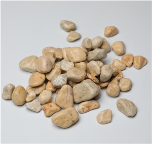Low Price Round Rocks Yellow Gravel Pebble Stone