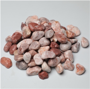 Natural Pink Color Tumbled Pebbles Stone