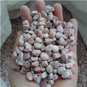 Pink Color Pebble Stone for Decorating Paving