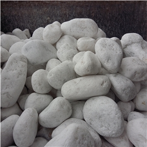 Pure White Tumbled Pebble Stone for Landscaping