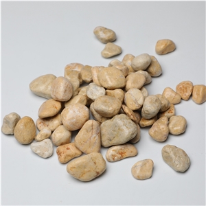 Roundness Yellow Color Pebble Stone
