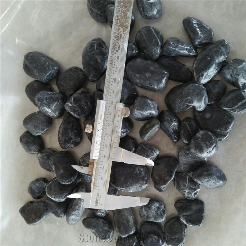 Top Quality Black Color Pebbles Tumbled Stone
