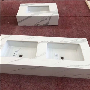 Calacatta White Sintered Stone Sink
