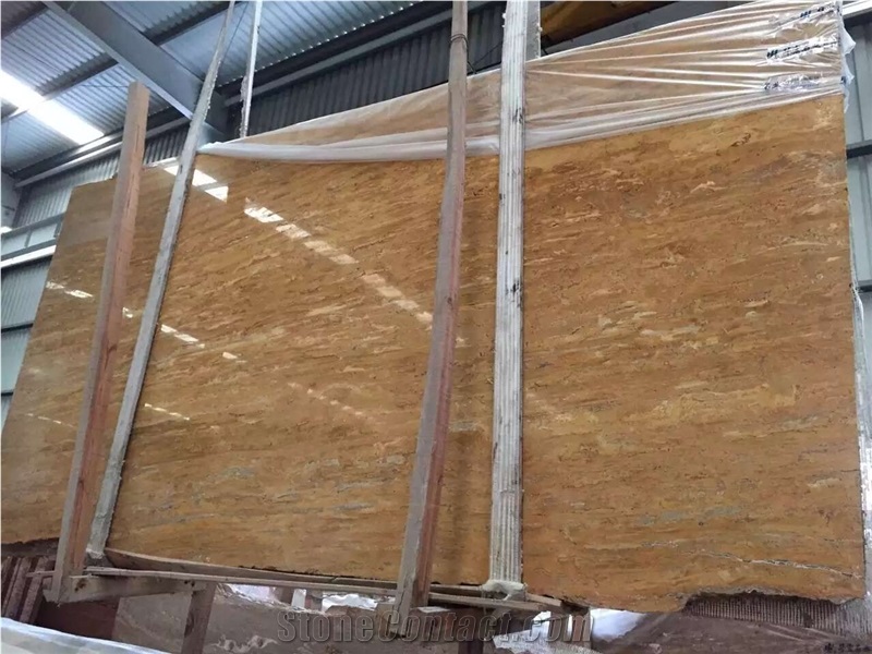 Antique Yellow Travertine Slabs for Project