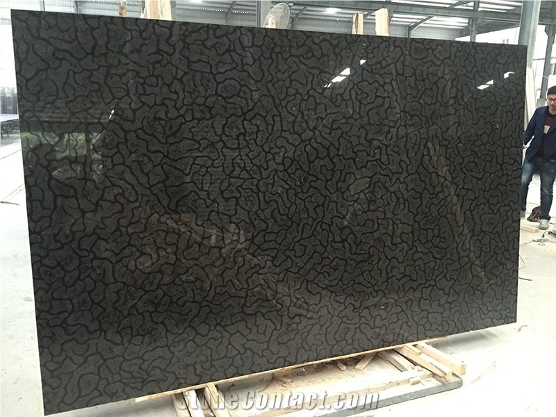Black Oracle Grey Marble Polished Slabs for Wall