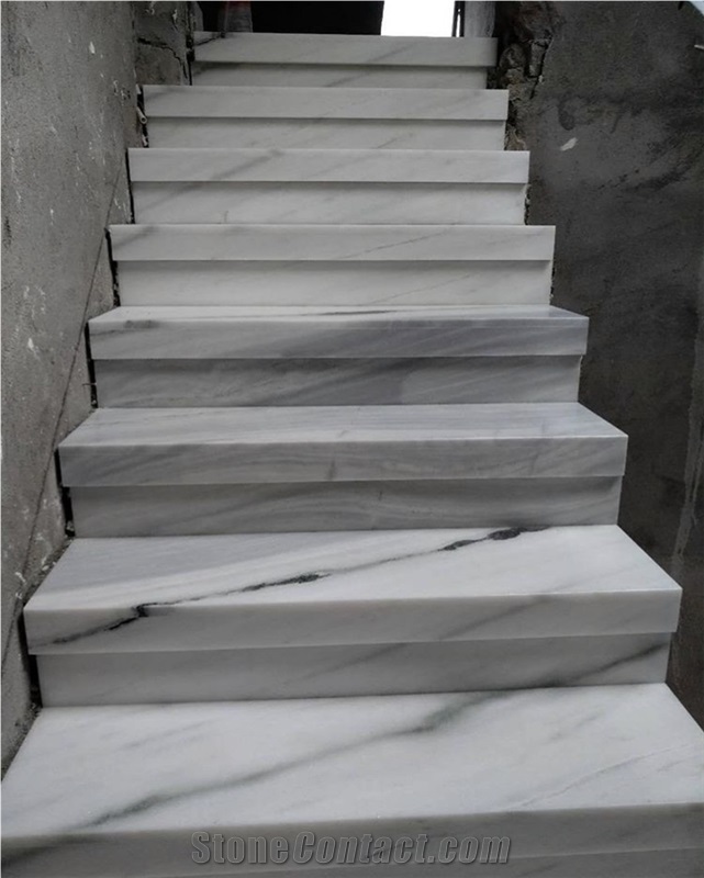 China Panda White Marble Step, Stair