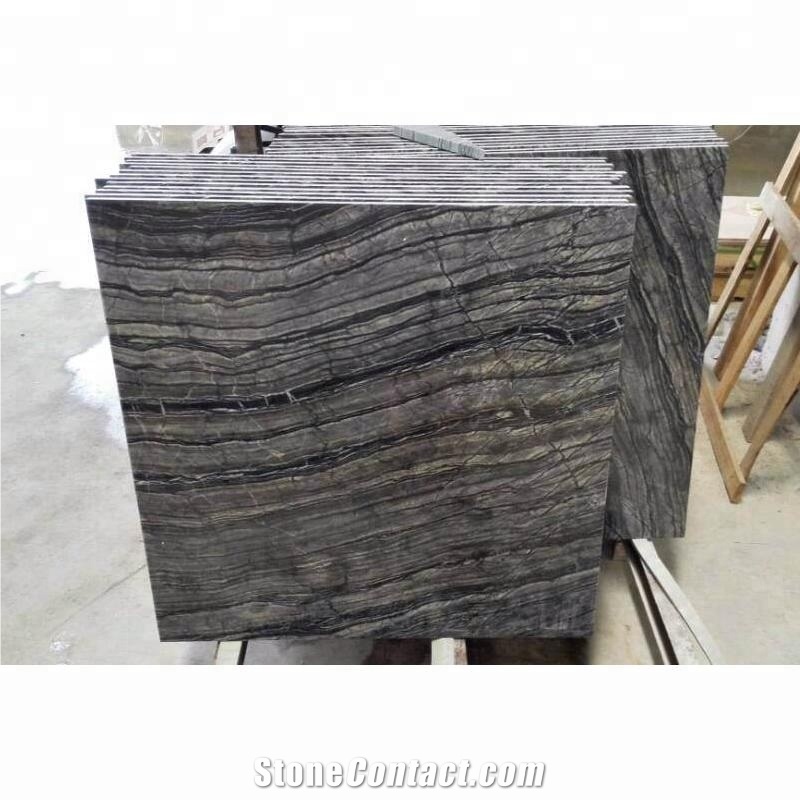 Kenya Black Wave Marble Slabs for Floor Covering