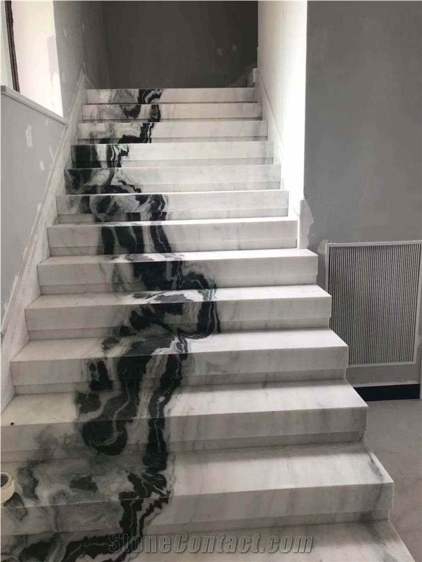 Panda White Marble Stairs Indoor House Decoration
