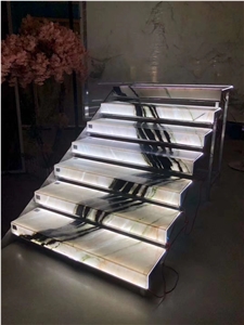 Stairs Polished Panda White Marble Steps Projects