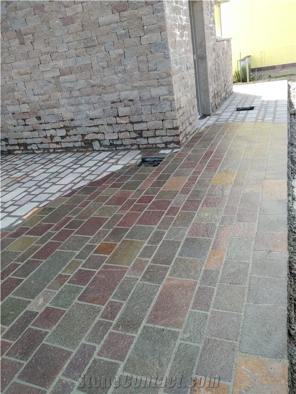 Italian Porphyry Tiles Natural Surface Split Edges