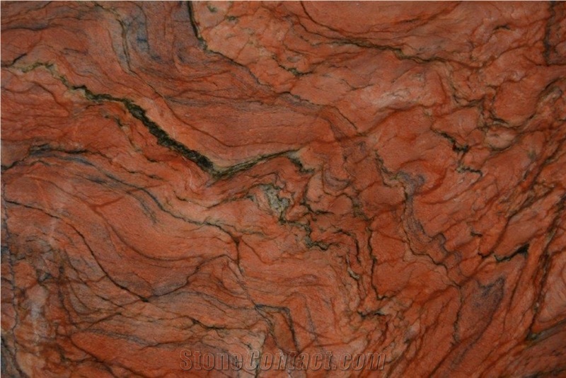 Red Tempest Quartzite Slabs, Brazil Red Quartzite